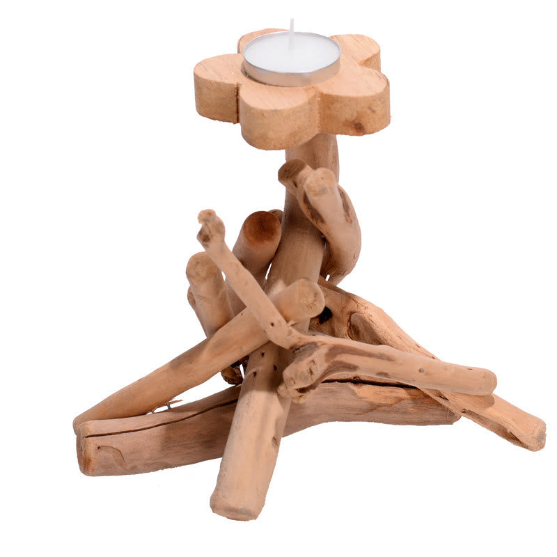 Bougeoir spirituel en bois de sapin pour autel de méditation 16 cm