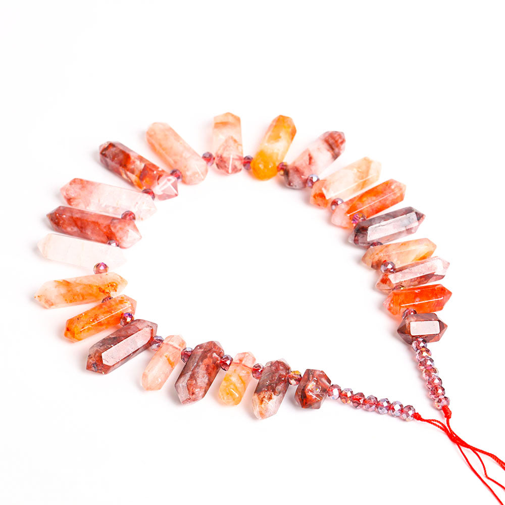 Fire Quartz Crystal Chain String 42cm for Chakra Balance