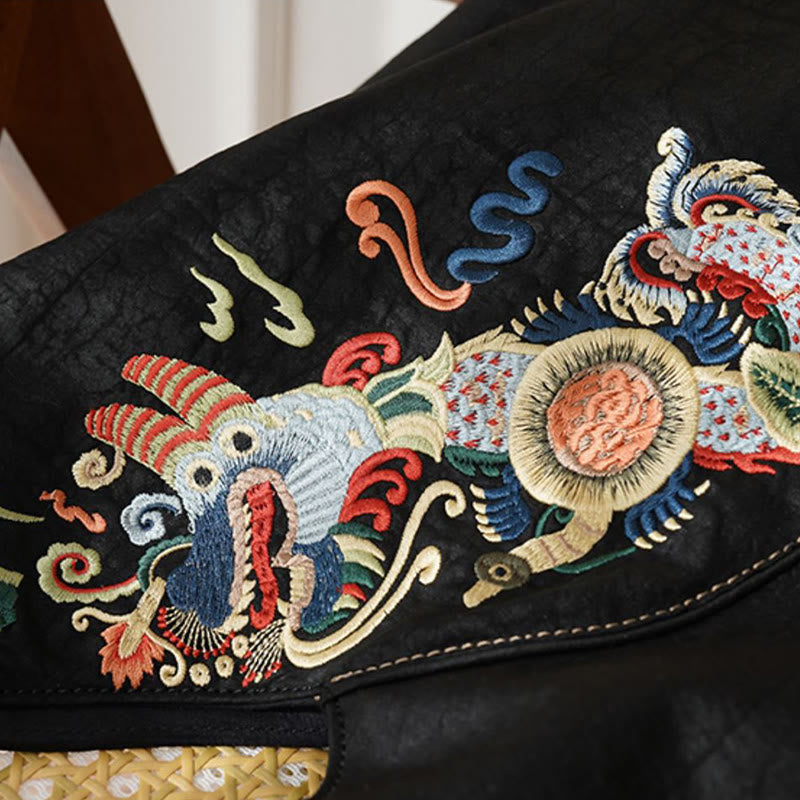 Sac à bandoulière en soie Xiangyunsha brodé de fleurs de poisson et de phénix