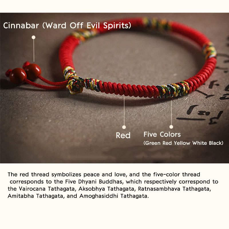 Bracelet de protection à cordon rouge King Kong Knot Five Colors