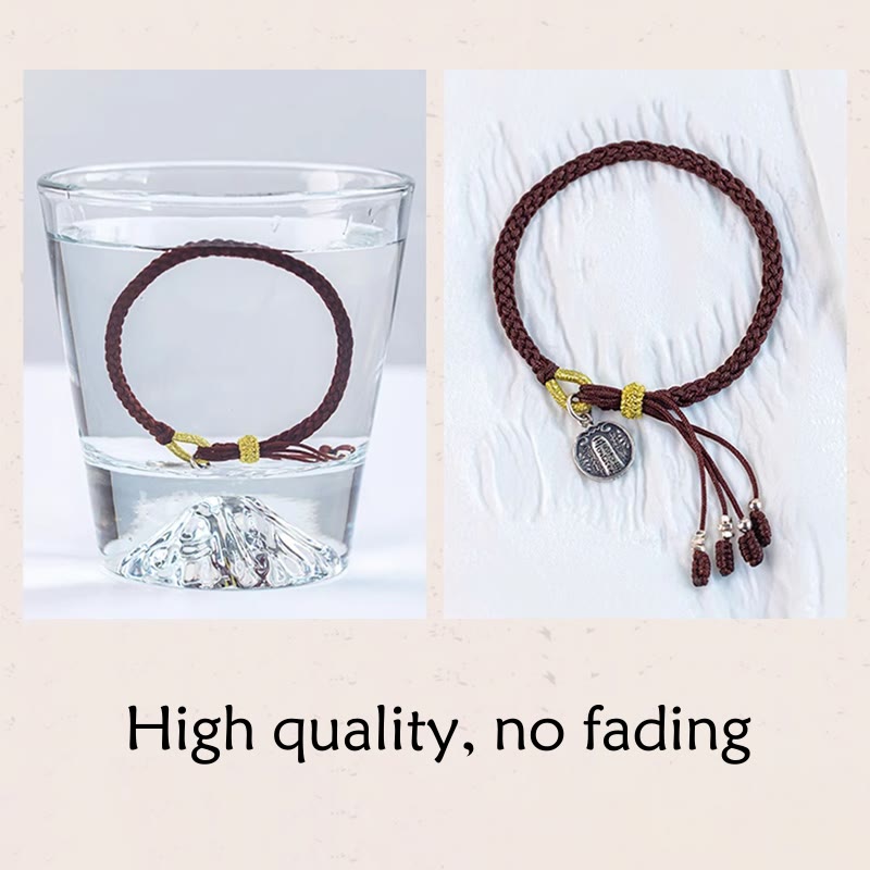 Bracelet en argent 925 avec fil rouge Five Directions Gods of Wealth