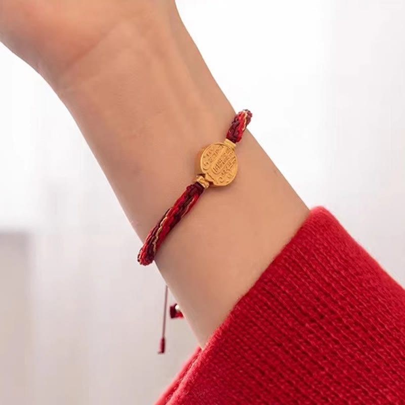 Bracelet de protection en fil rouge des Dieux de la richesse des Cinq Directions