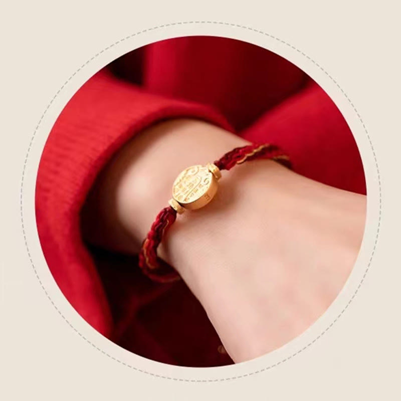Bracelet de protection en fil rouge des Dieux de la richesse des Cinq Directions