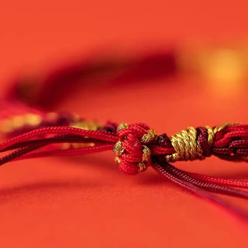Bracelet de protection en fil rouge des Dieux de la richesse des Cinq Directions