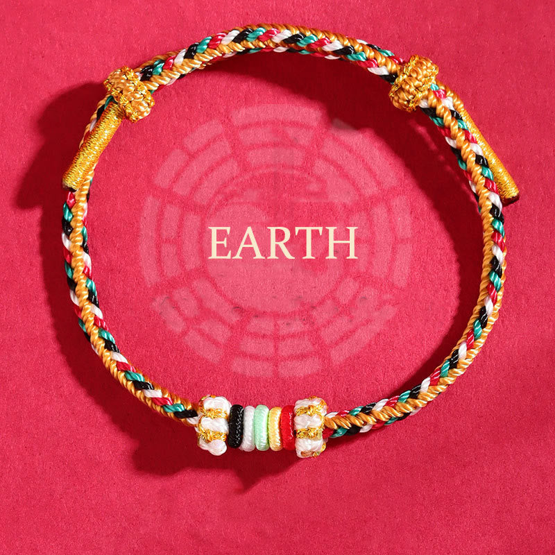 Bracelet porte-bonheur en fil coloré Five Elements pour l'équilibre spirituel