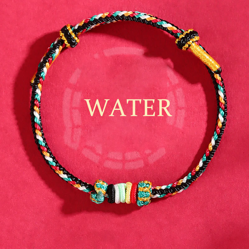 Bracelet porte-bonheur en fil coloré Five Elements pour l'équilibre spirituel
