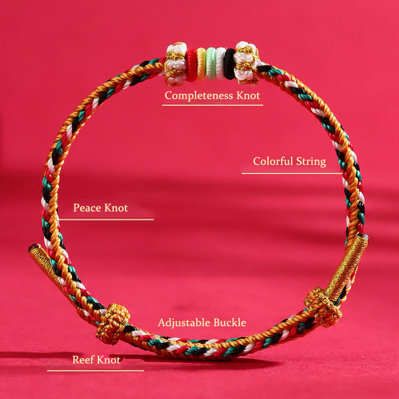 Bracelet porte-bonheur en fil coloré Five Elements pour l'équilibre spirituel