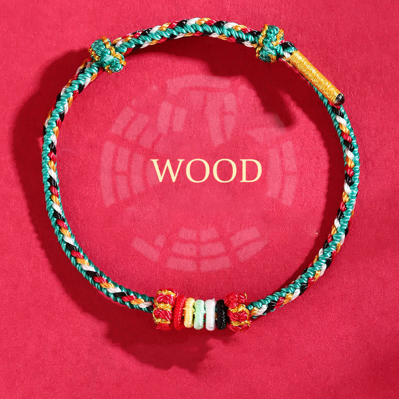 Bracelet porte-bonheur en fil coloré Five Elements pour l'équilibre spirituel