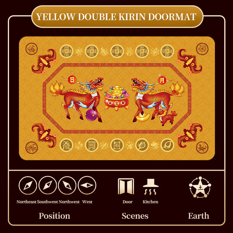 Paillasson Feng Shui Five Elements pour décoration zen 50 x 80 cm