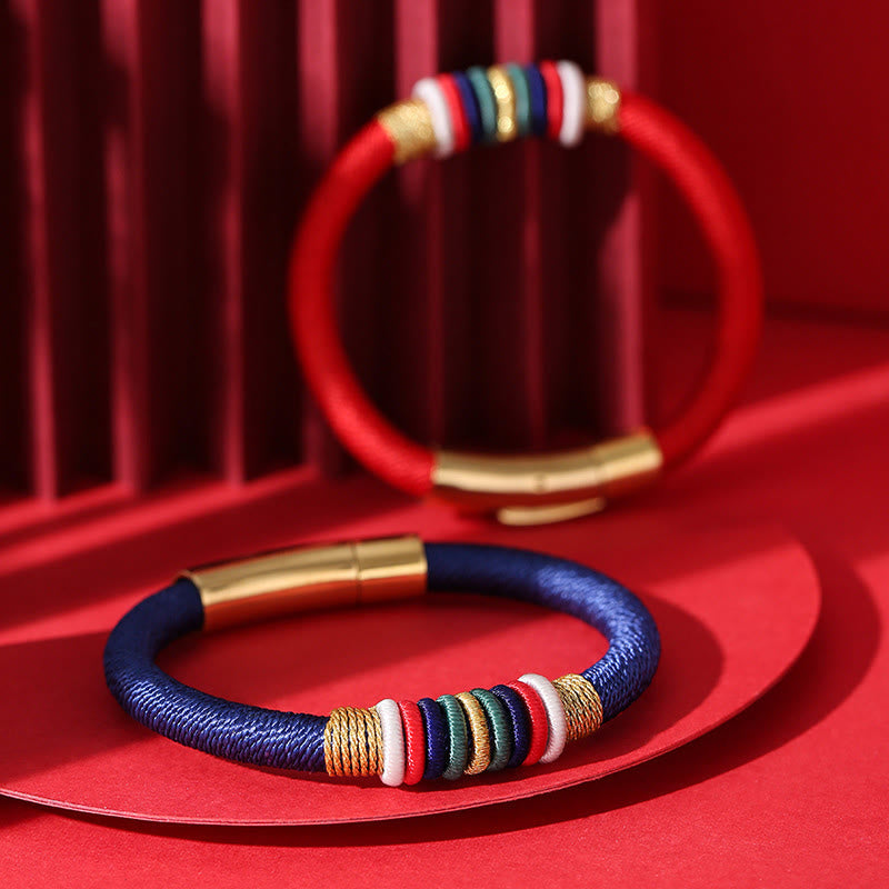 Bracelet fil rouge Cinq Éléments | Nœud King Kong, Protection et Chance