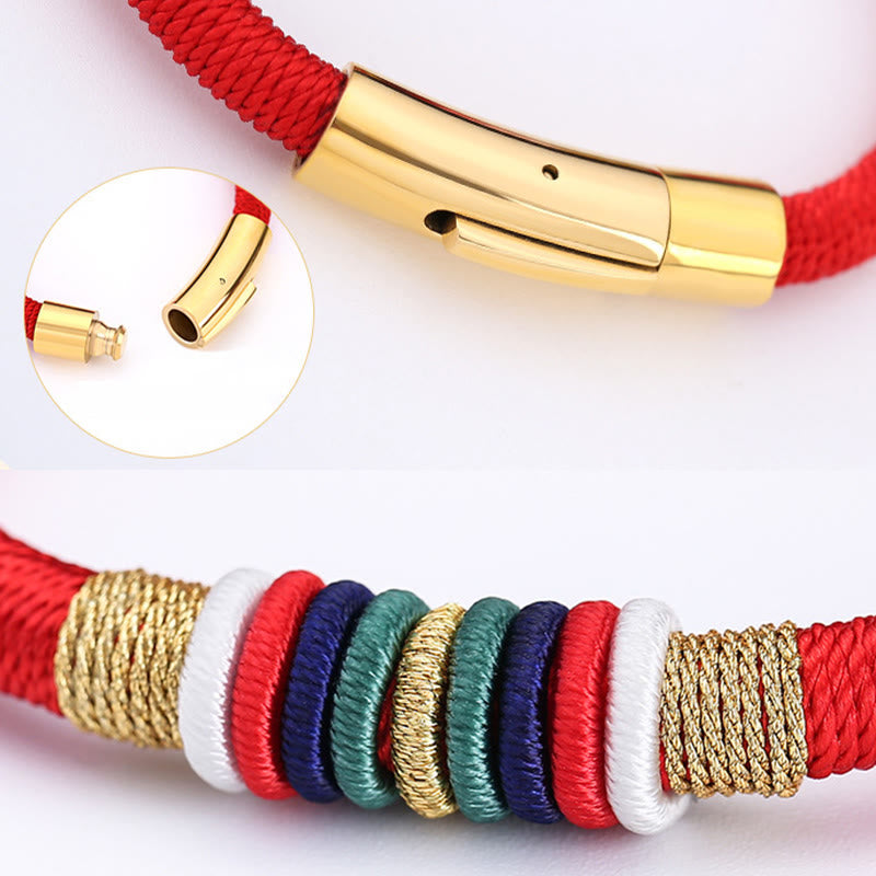 Bracelet fil rouge Cinq Éléments | Nœud King Kong, Protection et Chance