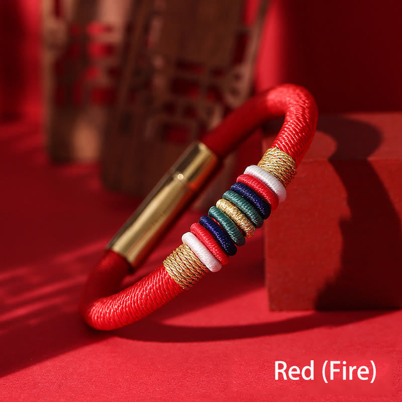 Bracelet fil rouge Cinq Éléments | Nœud King Kong, Protection et Chance