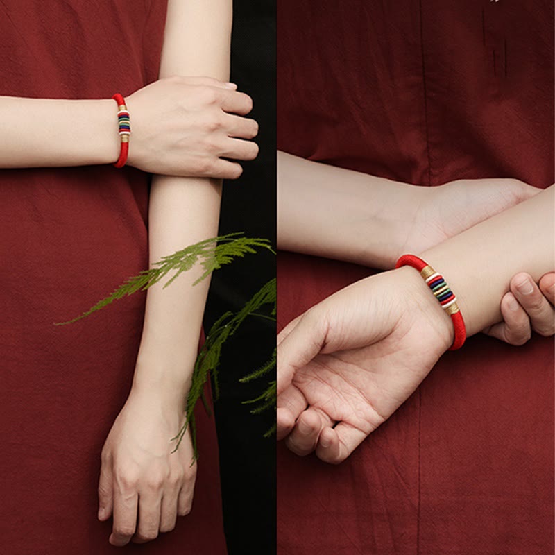 Bracelet fil rouge Cinq Éléments | Nœud King Kong, Protection et Chance