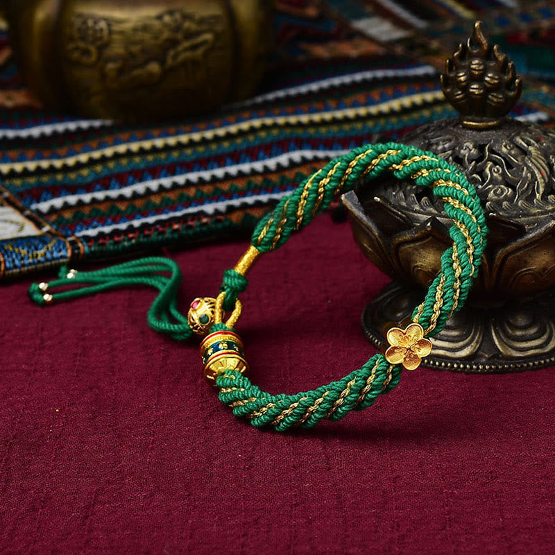 Bracelet de protection en fil rouge des cinq dieux de la richesse