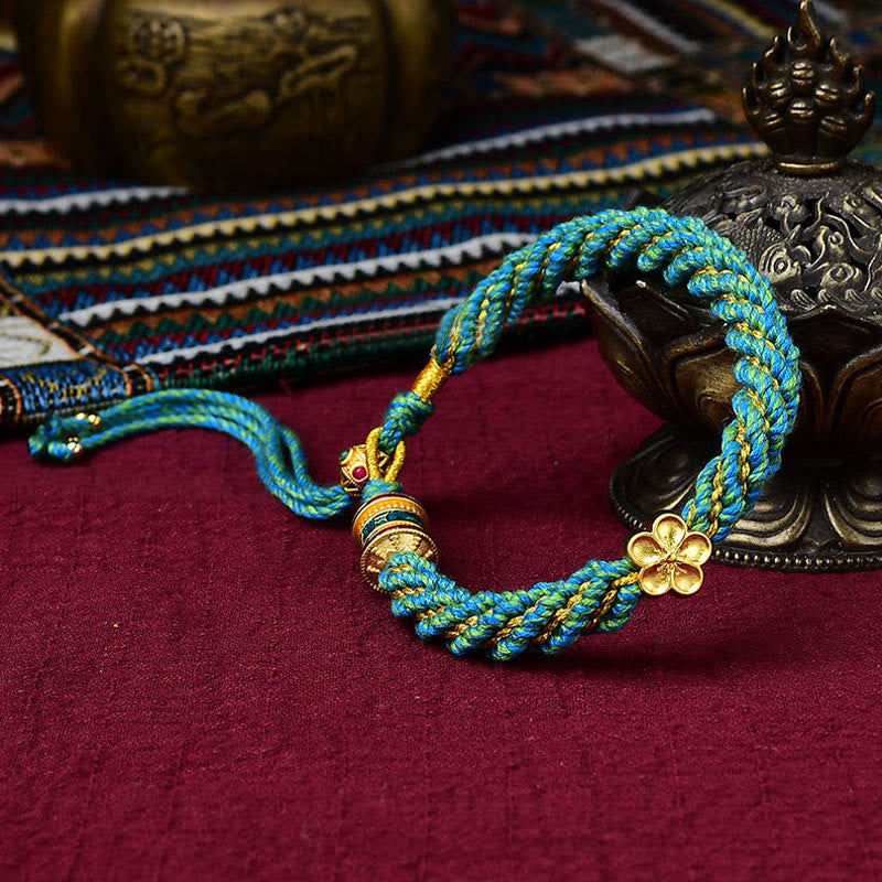 Bracelet de protection en fil rouge des cinq dieux de la richesse