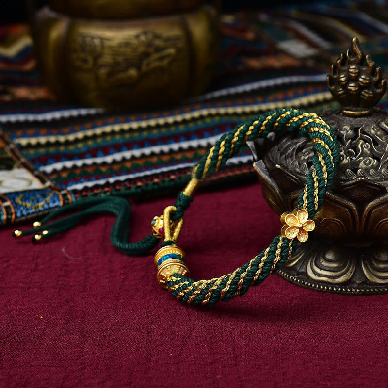 Bracelet de protection en fil rouge des cinq dieux de la richesse