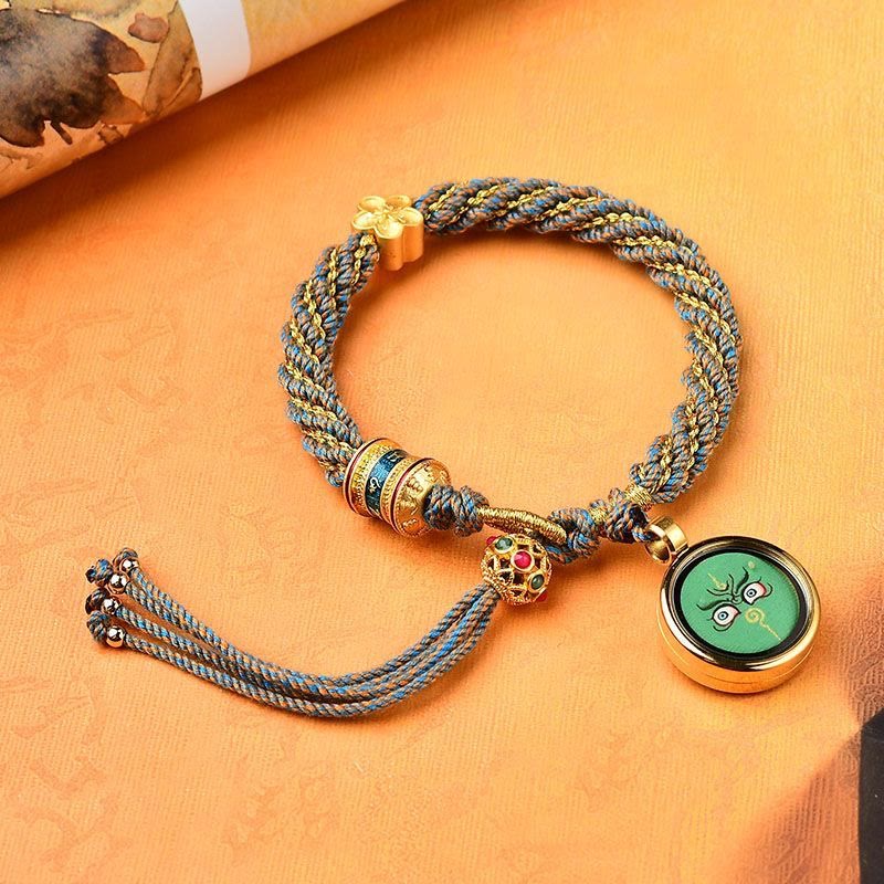 Bracelet de protection en fil rouge des cinq dieux de la richesse
