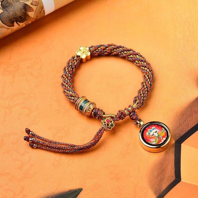 Bracelet de protection en fil rouge des cinq dieux de la richesse