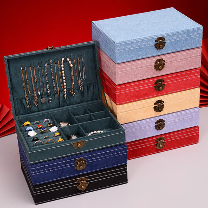 Boîte à bijoux en flanelle avec serrure | Rangement spirituel