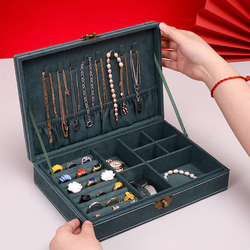 Boîte à bijoux en flanelle avec serrure | Rangement spirituel