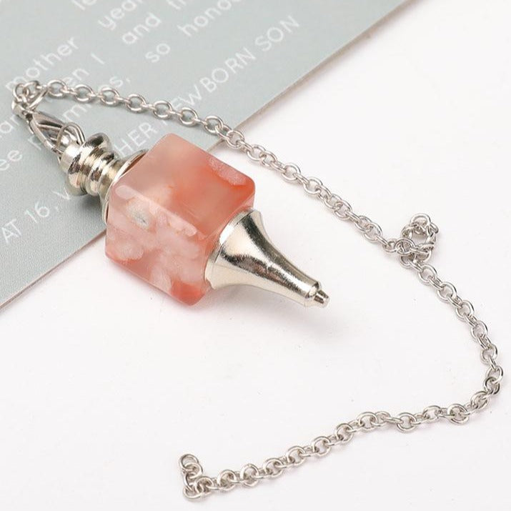 Flower Agate Crystal Pendulum for Healing & Meditation