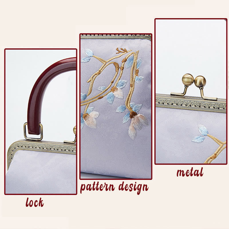 Sac à main brodé de fleurs | Sac bandoulière spirituel 19 cm