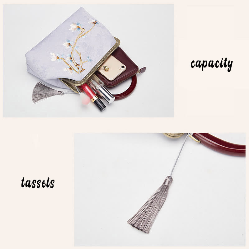 Sac à main brodé de fleurs | Sac bandoulière spirituel 19 cm