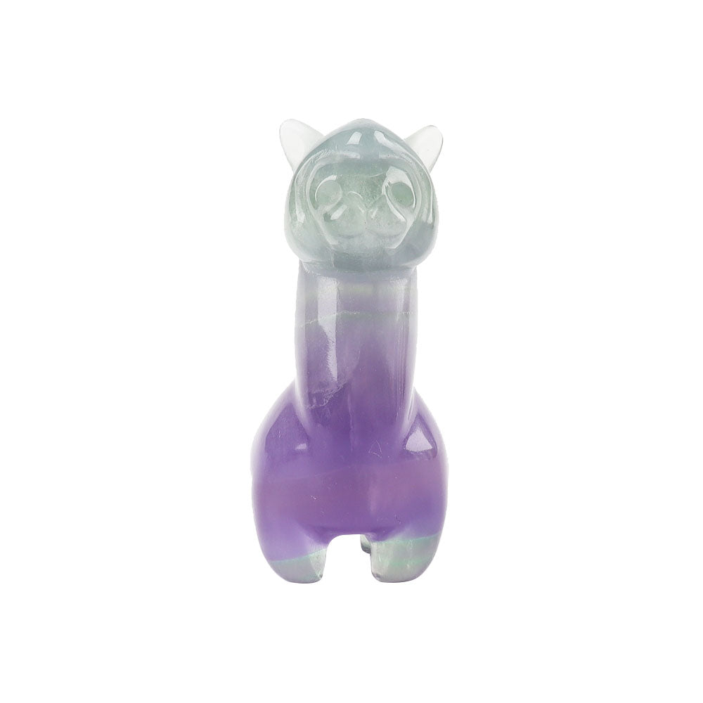 Fluorite Crystal Alpaca Carving 1.2 Inch Handcrafted Figurine