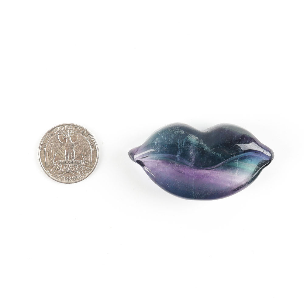 Fluorite Crystal Lips Carvings 2-2.2 Inch Polished Shape