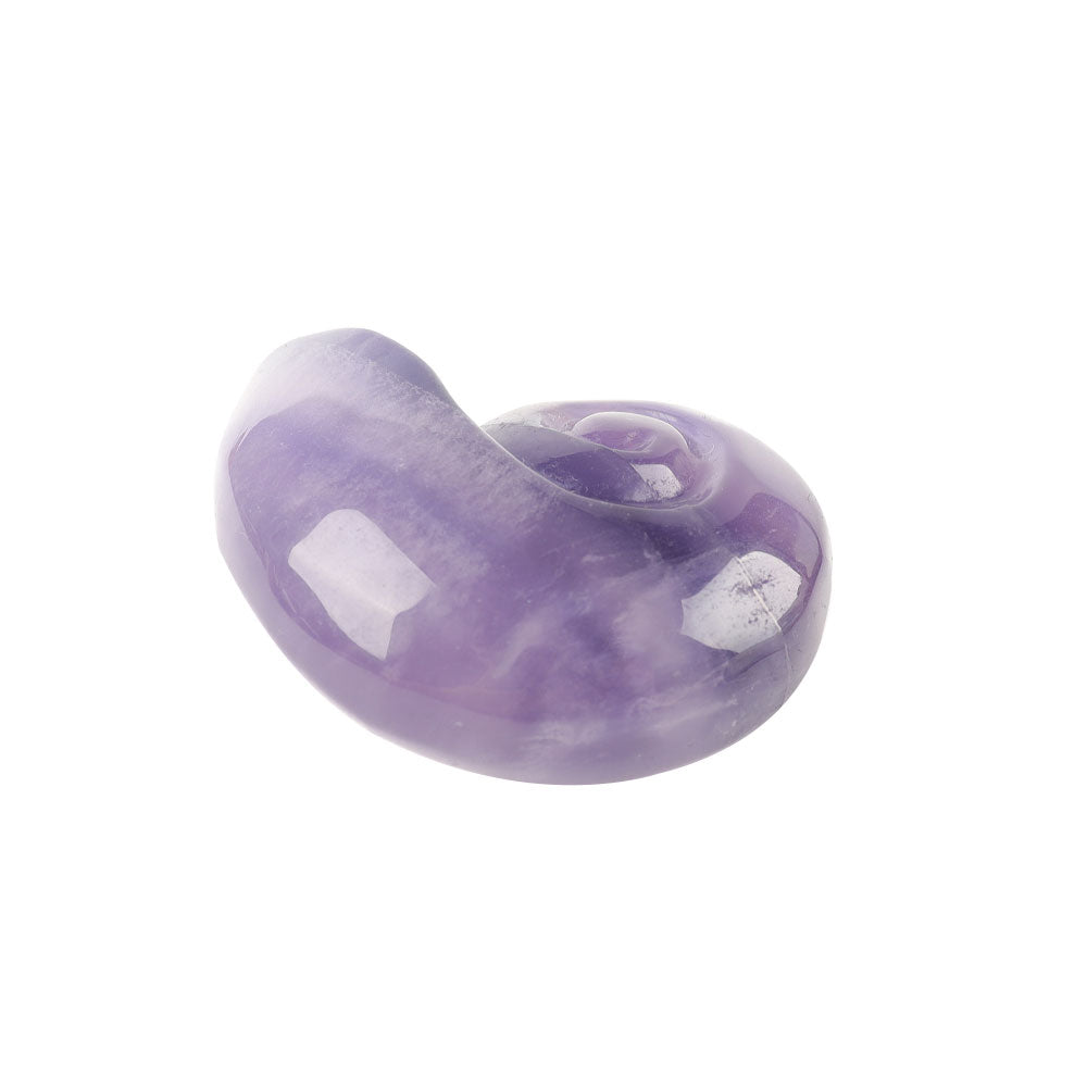 Fluorite Crystal Snail Shell Carving 1.92" Hand-Carved Figurine