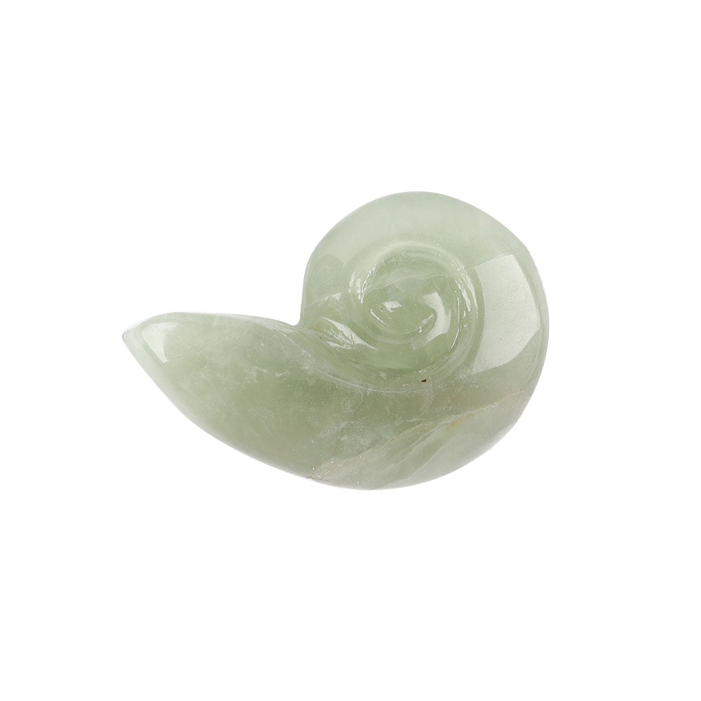 Fluorite Crystal Snail Shell Carving 1.92" Hand-Carved Figurine