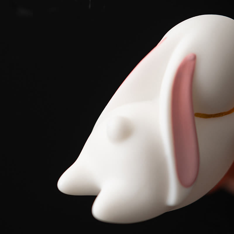 Brûleur d'encens en céramique Flying Rabbit Bamboo Mat pour la prospérité