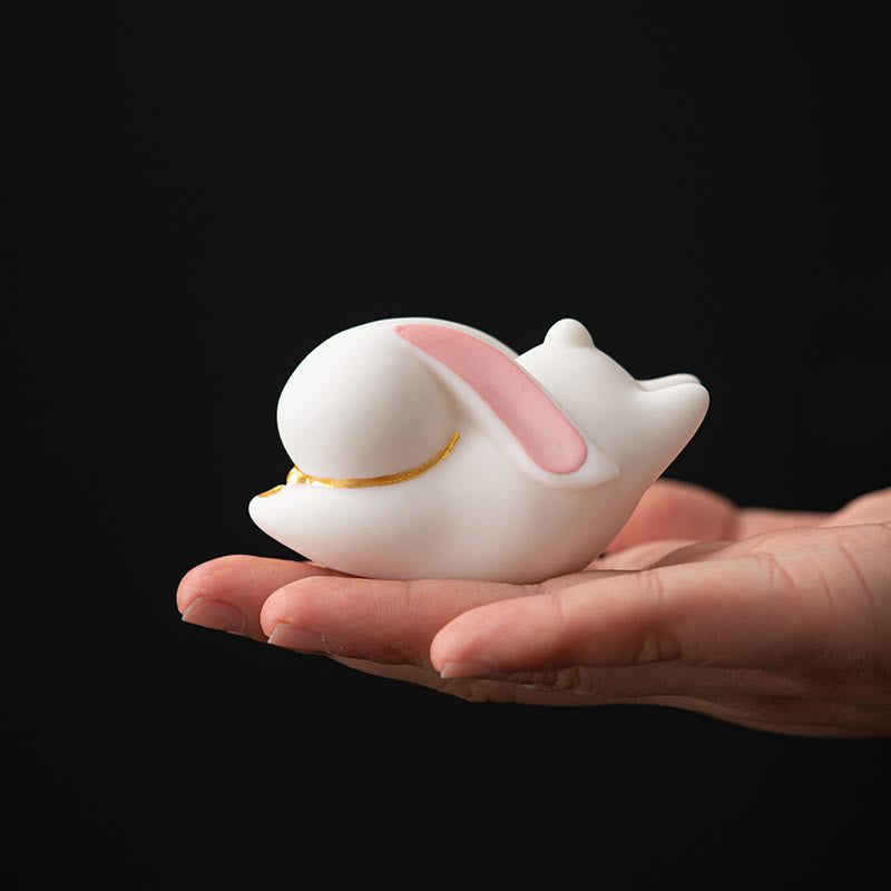 Brûleur d'encens en céramique Flying Rabbit Bamboo Mat pour la prospérité