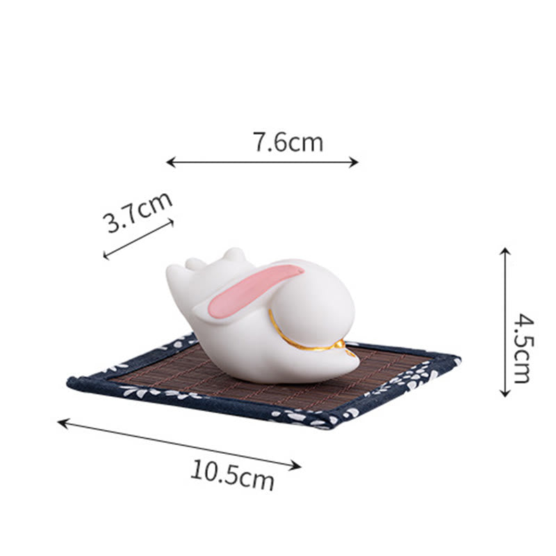 Brûleur d'encens en céramique Flying Rabbit Bamboo Mat pour la prospérité