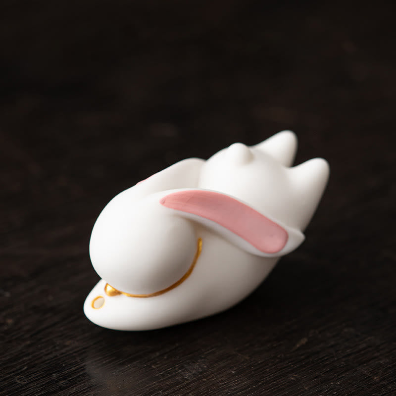 Brûleur d'encens en céramique Flying Rabbit Bamboo Mat pour la prospérité