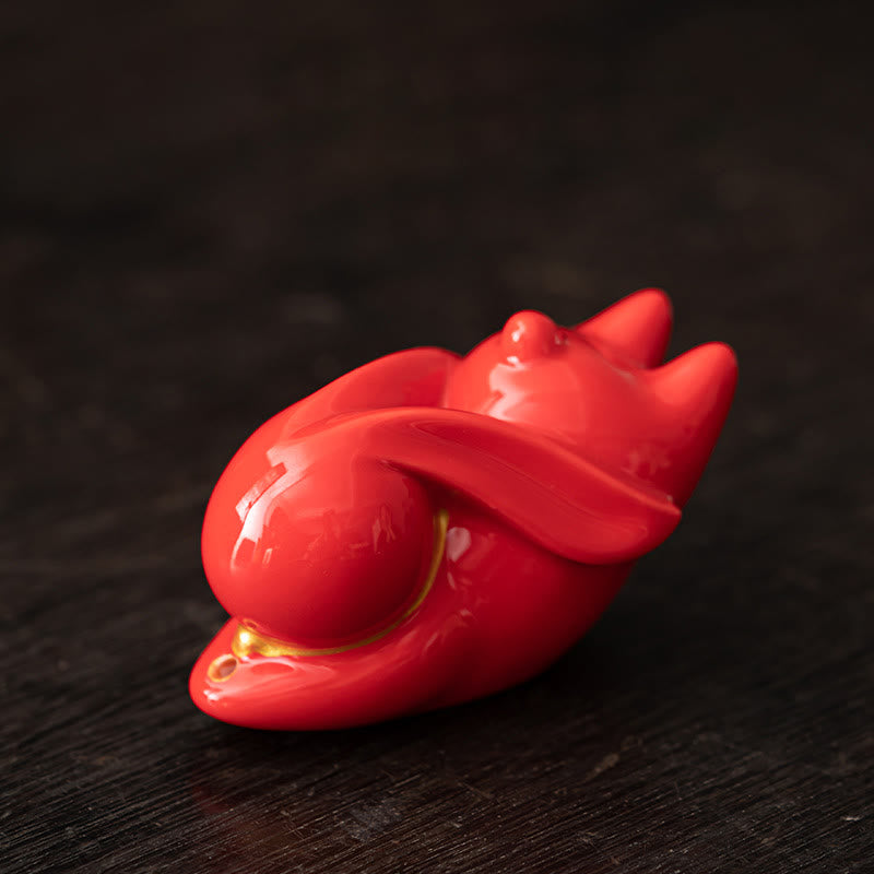 Brûleur d'encens en céramique Flying Rabbit Bamboo Mat pour la prospérité