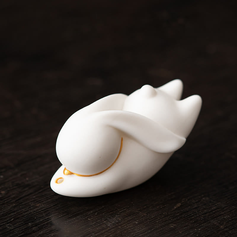 Brûleur d'encens en céramique Flying Rabbit Bamboo Mat pour la prospérité