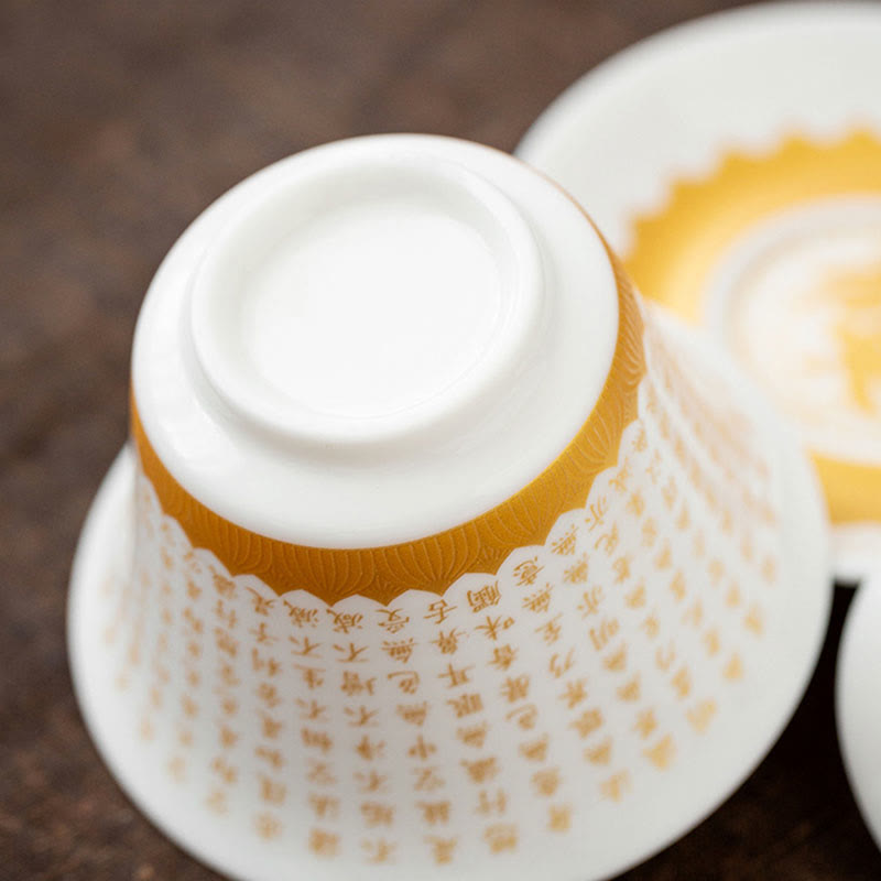 Service à thé de méditation Gaiwan en céramique à motif Fu 150 ml