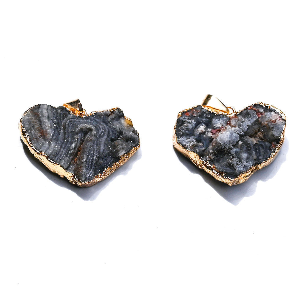 Galaxy Druzy Agate Pendant 1.6 Inch Crystal Healing Necklace