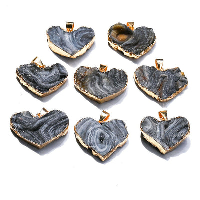 Collier de guérison en cristal avec pendentif en agate druzy galaxie de 4,1 cm