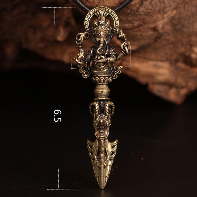 Collier pendentif de pouvoir spirituel Ganesh Dorje Vajra