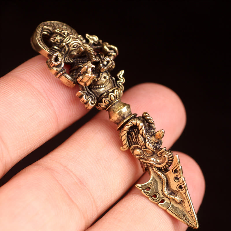 Collier pendentif de pouvoir spirituel Ganesh Dorje Vajra