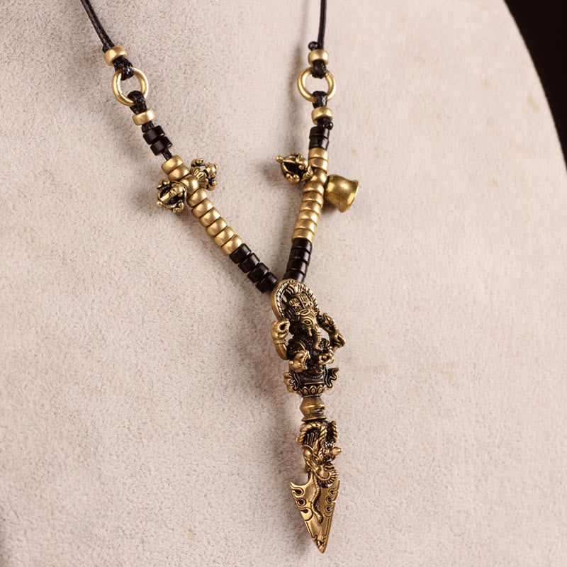 Collier pendentif de pouvoir spirituel Ganesh Dorje Vajra