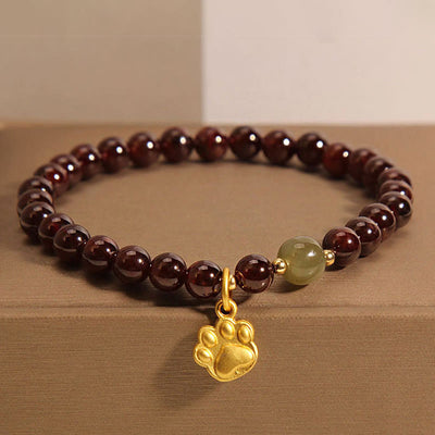 Bracelet en grenat et jade Hetian pour le calme et l'équilibre