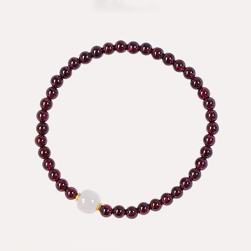 Bracelet de purification en perles de jade grenat 4 mm grenat 7 x 6 mm jade