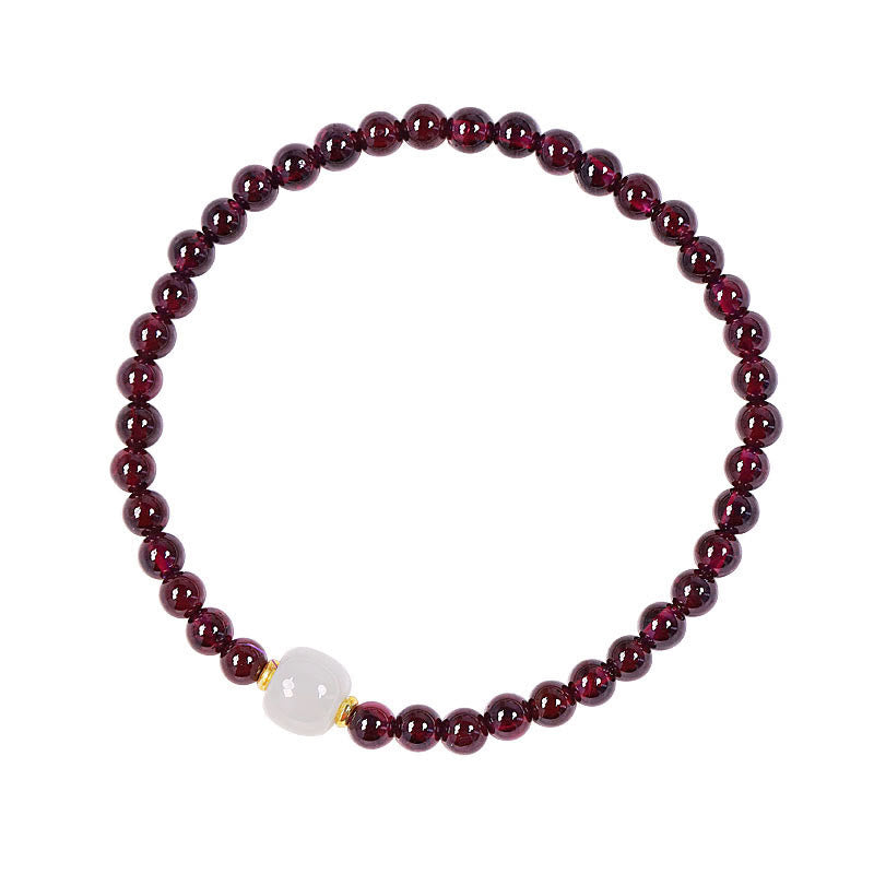 Bracelet de purification en perles de jade grenat 4 mm grenat 7 x 6 mm jade