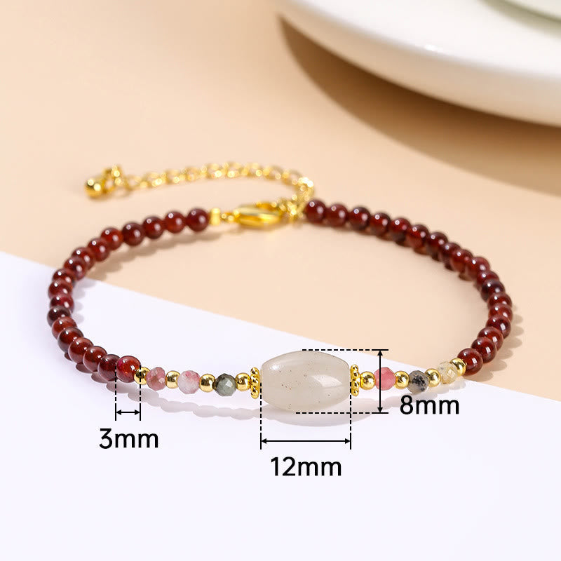 Bracelet Passion Grenat Jade Tourmaline pour un changement positif