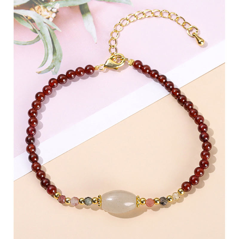 Bracelet Passion Grenat Jade Tourmaline pour un changement positif