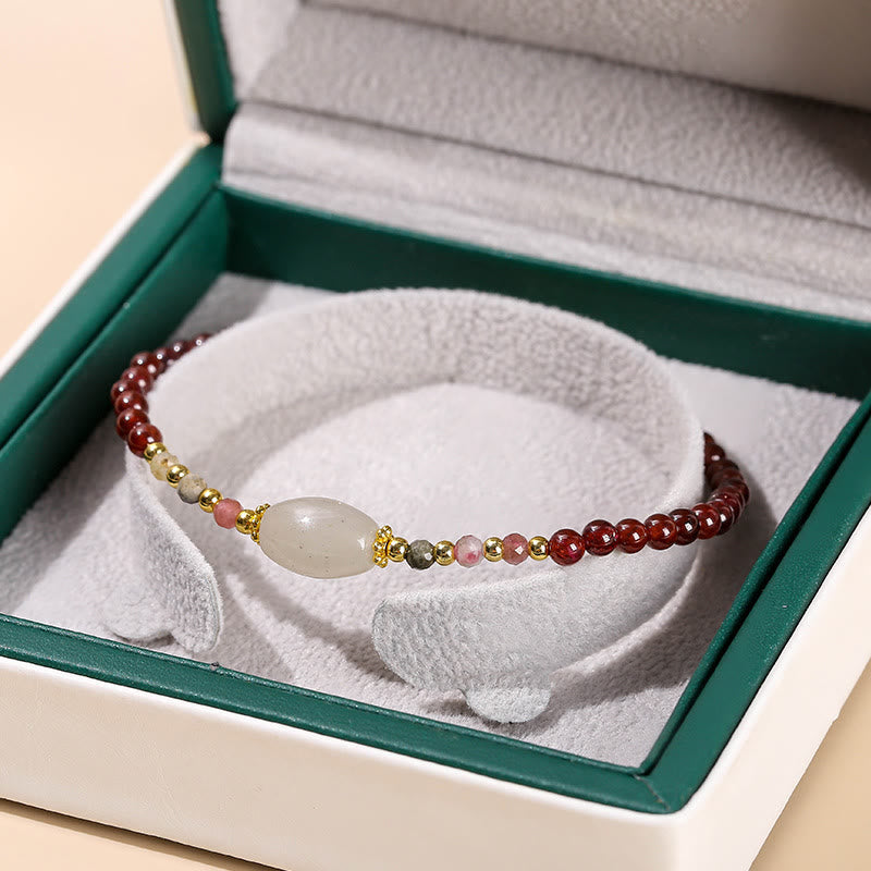 Bracelet Passion Grenat Jade Tourmaline pour un changement positif