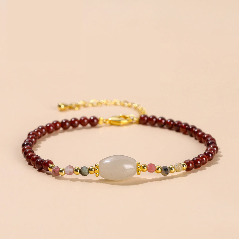 Bracelet Passion Grenat Jade Tourmaline pour un changement positif